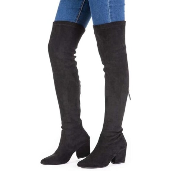N.N.G Women's Over The Knee Boots Thigh High Suede Pointed Toe, Size 8.5, New - Picture 2 of 4